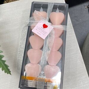 Pink Heart Valentine’s Day LED 10” Taper Candles Timer Remote Set of 2 NWT